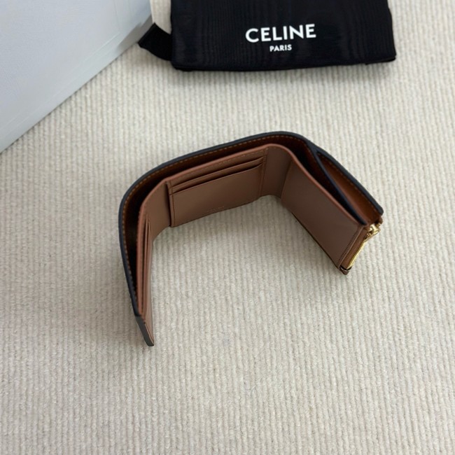 Celine FINE STRAP WALLET NINO IN SUPPLE GRAINED CALFSKIN 10M962 TAN