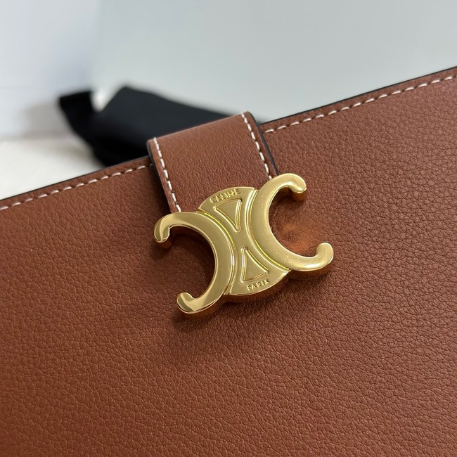 Celine MEDIUM STRAP WALLET NINO IN SUPPLE GRAINED CALFSKIN 10M912 TAN