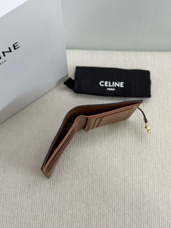 Celine MEDIUM STRAP WALLET NINO IN SUPPLE GRAINED CALFSKIN 10M912 TAN