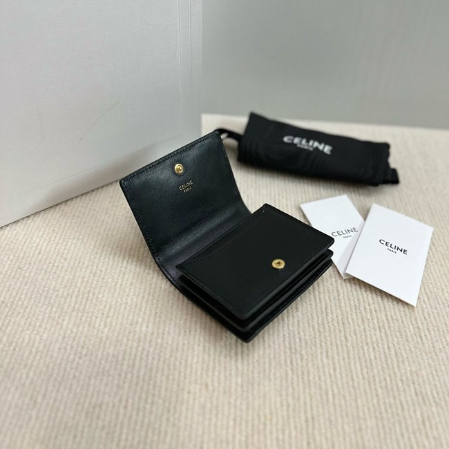 Celine TRIOMPHE BUSINESS CARD HOLDER IN SMOOTH CALFSKIN 10M122 black