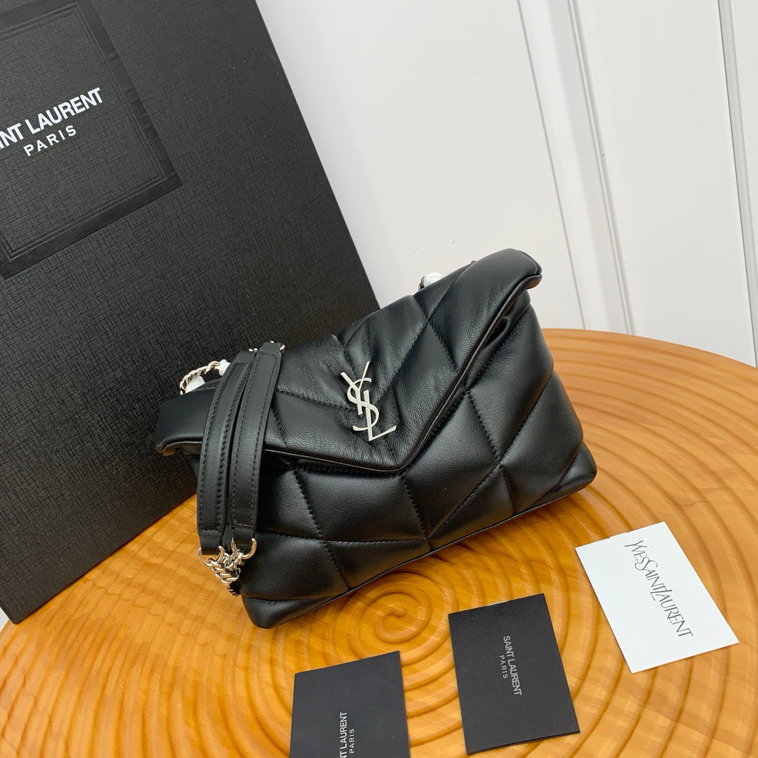 SAINT LAURENT TOY PUFFER IN LAMBSKIN 759337 NOIR