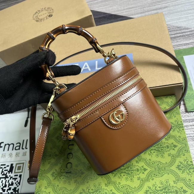 GUCCI MINI VANITY BAG WITH BAMBOO HANDLE 760200 brown