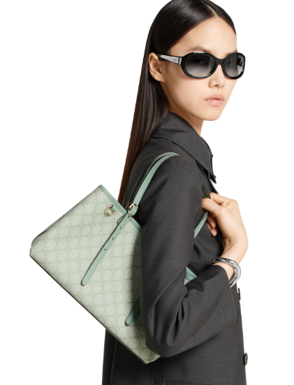 GUCCI GG EMBLEM MEDIUM TOTE BAG 815214 Sage green