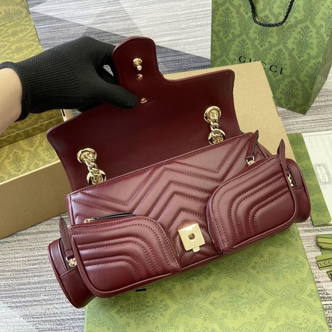 GUCCI GG MARMONT SMALL SHOULDER BAG 795228 Rosso Ancora red