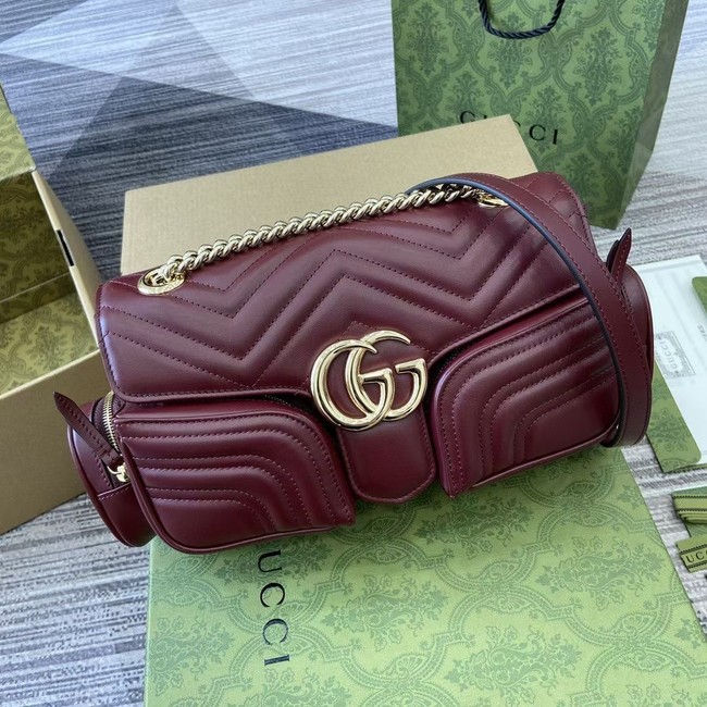 GUCCI GG MARMONT SMALL SHOULDER BAG 795228 Rosso Ancora red