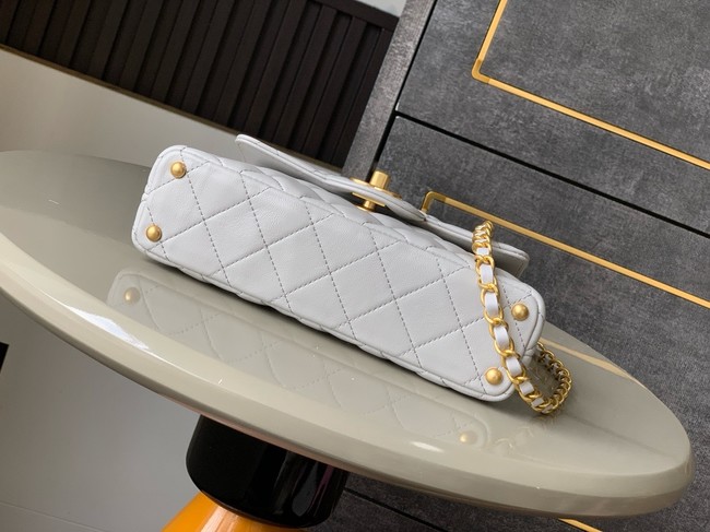 Chanel SMALL FLAP BAG WITH TOP HANDLE AS5356 light gray