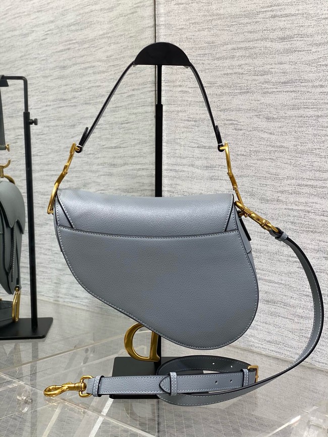 Dior Saddle Bag with Strap Saddle Grained Calfskin M0455CBAA Stone Gray