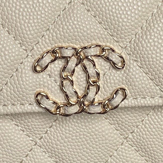 Chanel MINI FLAP BAG CLUTCH WITH CHAIN Gold-Tone Metal AP3238 light yellow