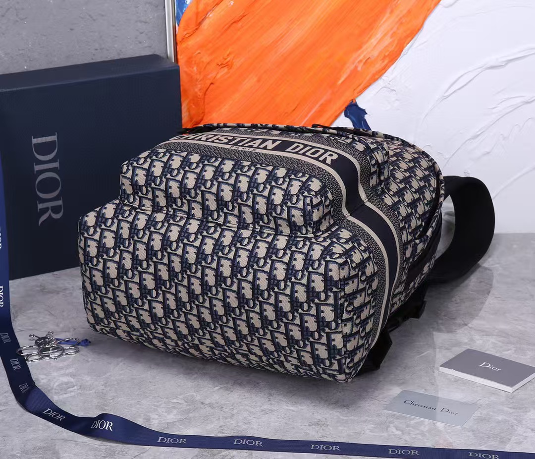 Dior Travel Backpack Blue Dior Oblique Jacquard M6104STZQ