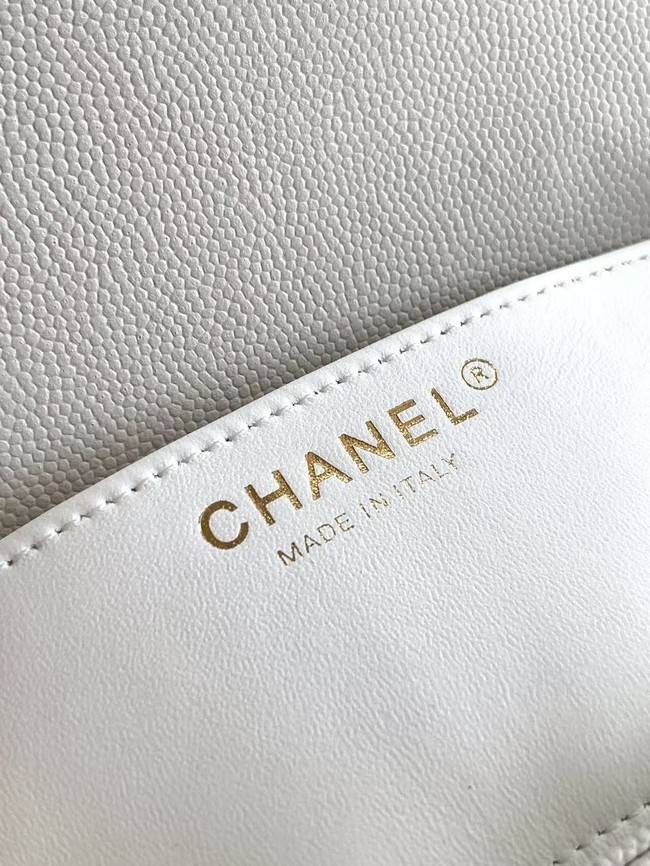 Chanel Grained Calfskin Shoulder Bag AS5329 white
