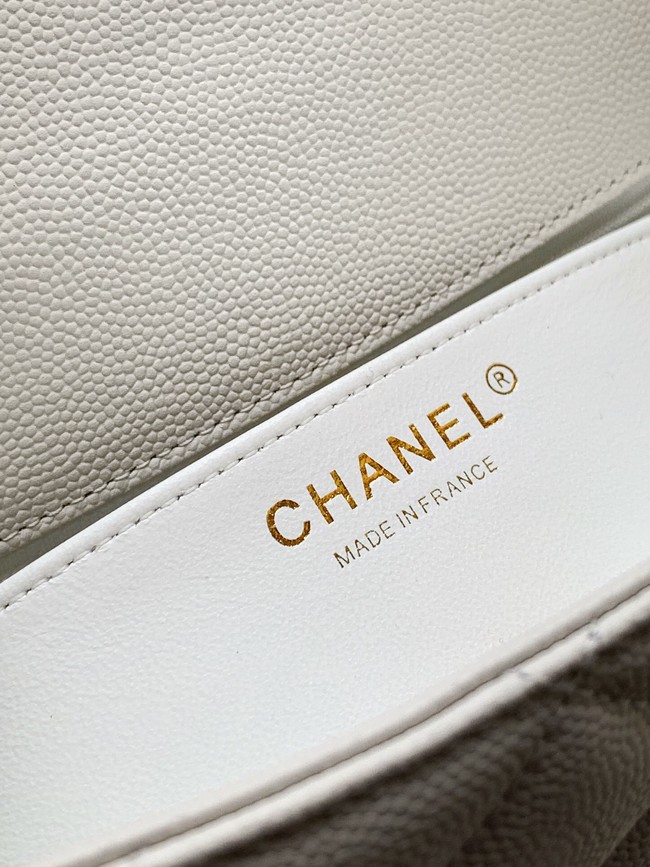 Chanel Grained Calfskin Shoulder Bag AS5330 white