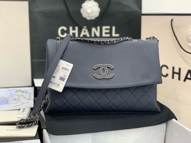 Chanel Grained Calfskin Shoulder Bag AS8095 dark blue