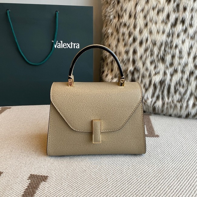 Valextra Iside Top Handle Mini Bag 00359 Apricot