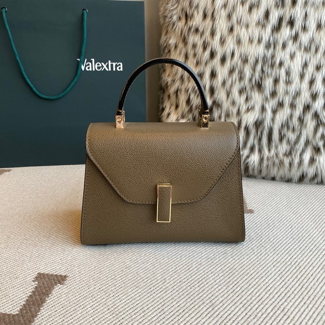 Valextra Iside Top Handle Mini Bag 00359 dark gray