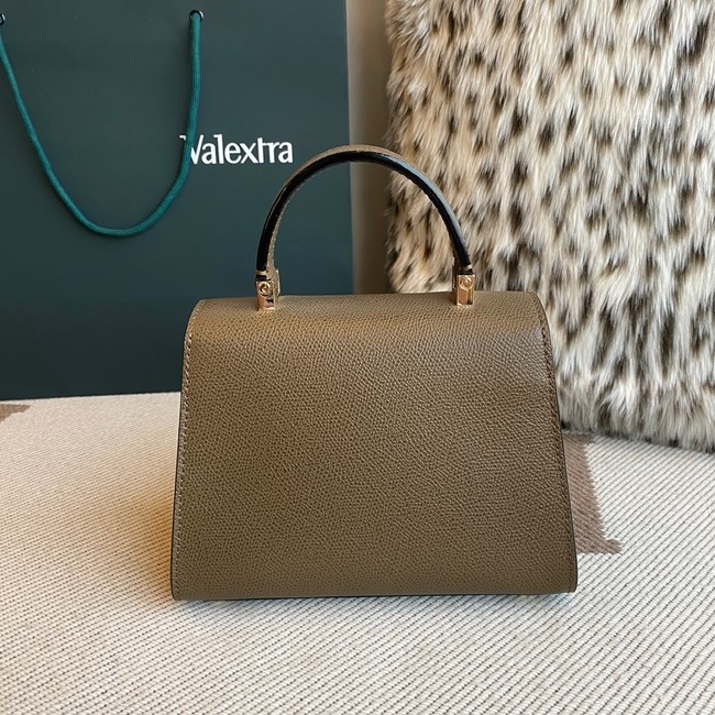 Valextra Iside Top Handle Mini Bag 00359 dark gray