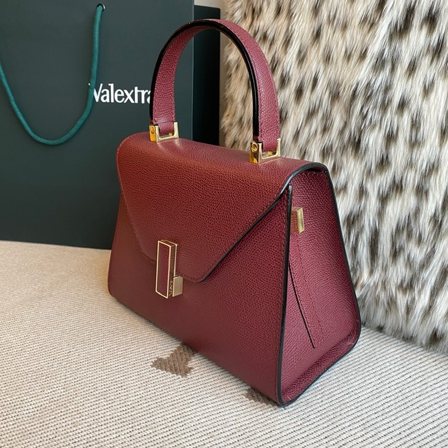 Valextra Iside Top Handle Medium Bag 56028 burgundy