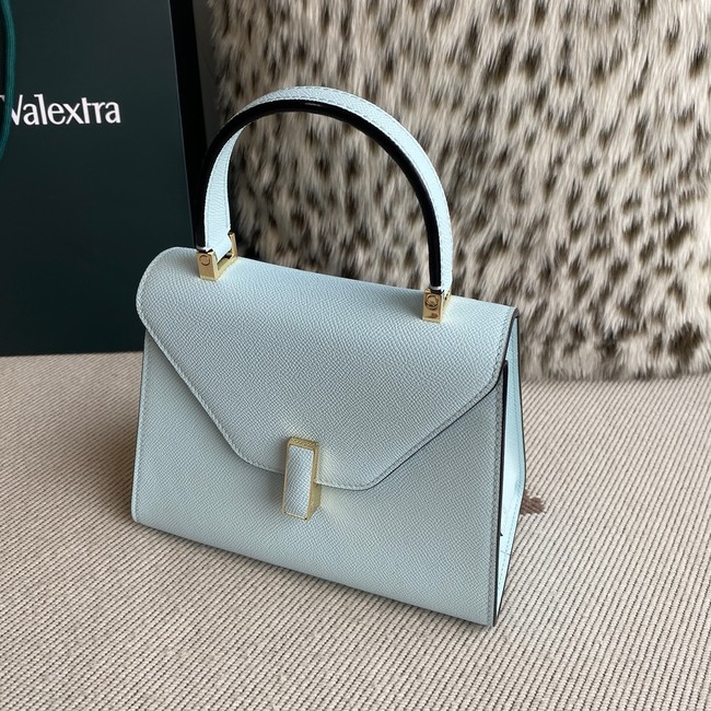 Valextra Iside Top Handle Mini Bag 00360 CERULEAN BLUE