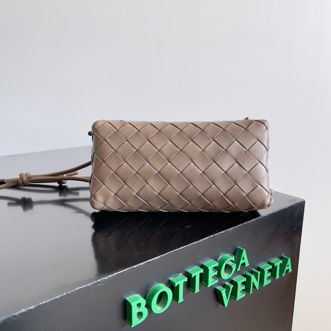 Bottega Veneta Intrecciato Concert Pouch 794258 dark gray