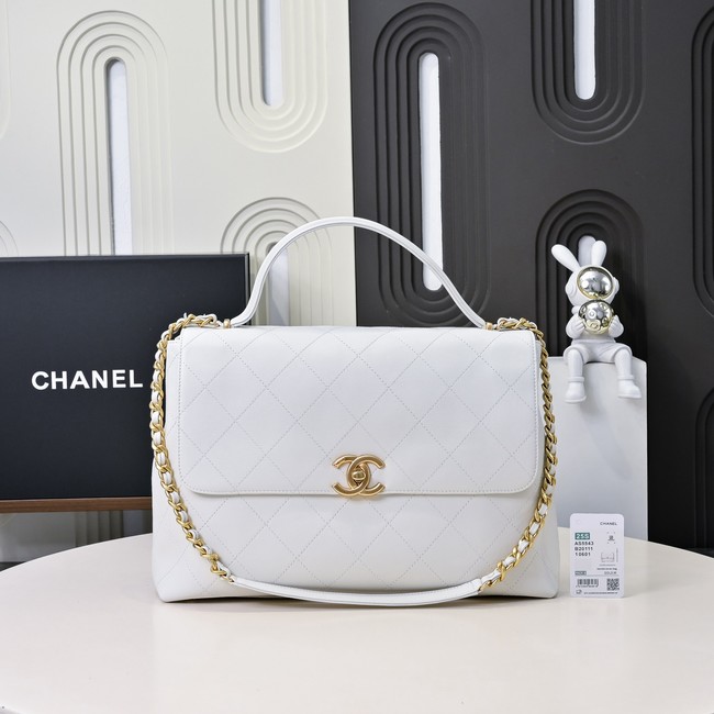 Chanel MAXI FLAP BAG WITH TOP HANDLE AS5543 WHITE