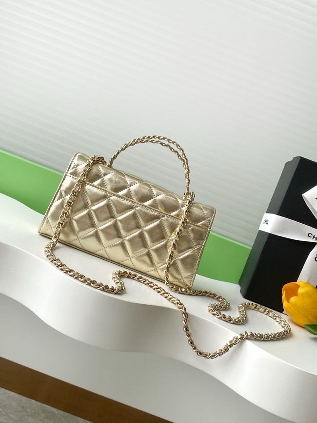 Chanel MINI FLAP BAG CLUTCH WITH CHAIN Gold-Tone Metal AP3238 gold