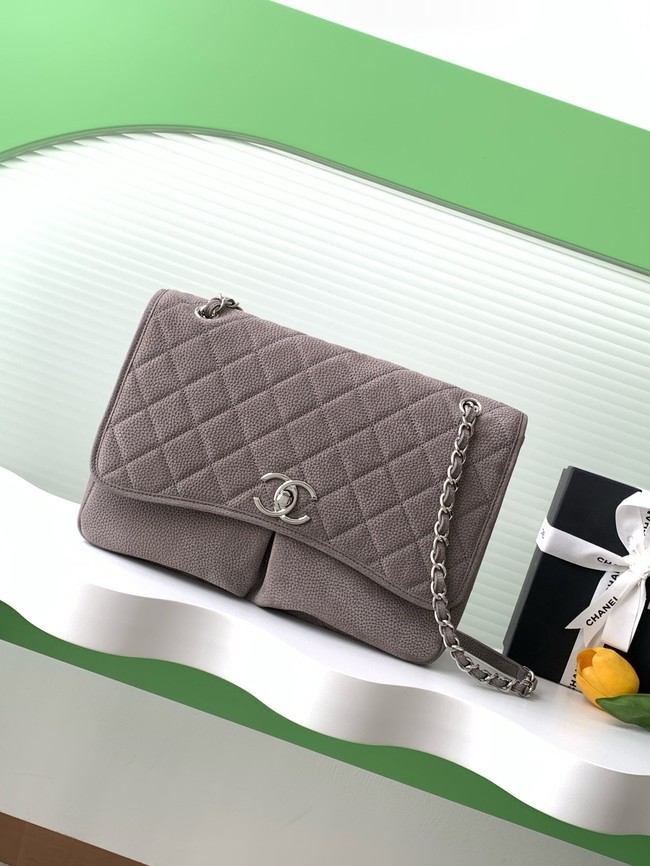 Chanel MAXI FLAP BAG Shoulder Bag AS6068 gray