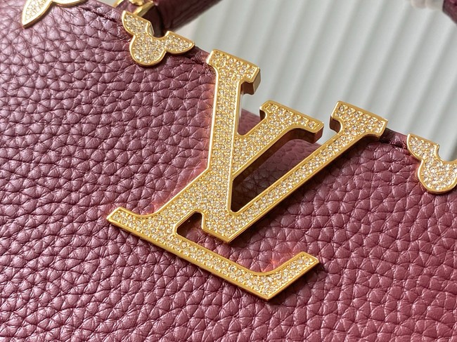 Louis Vuitton Capucines BB M48865 burgundy&Crystal