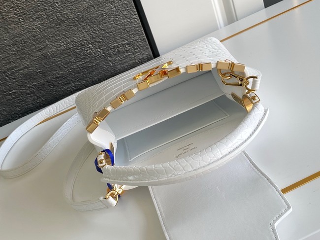 Louis Vuitton Capucines Mini Crocodile pattern M86153 white