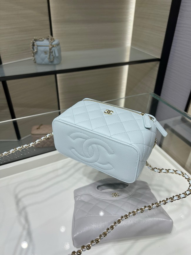 CHANEL Classic Small Vanity with Chain AP1341 light blue