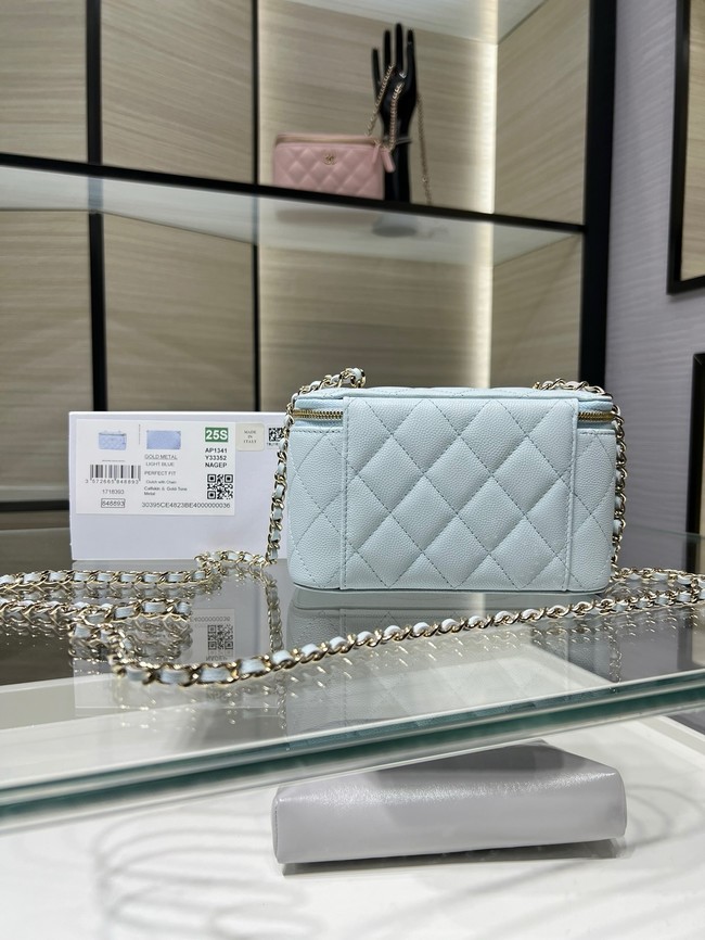 CHANEL Classic Small Vanity with Chain AP1341 light blue