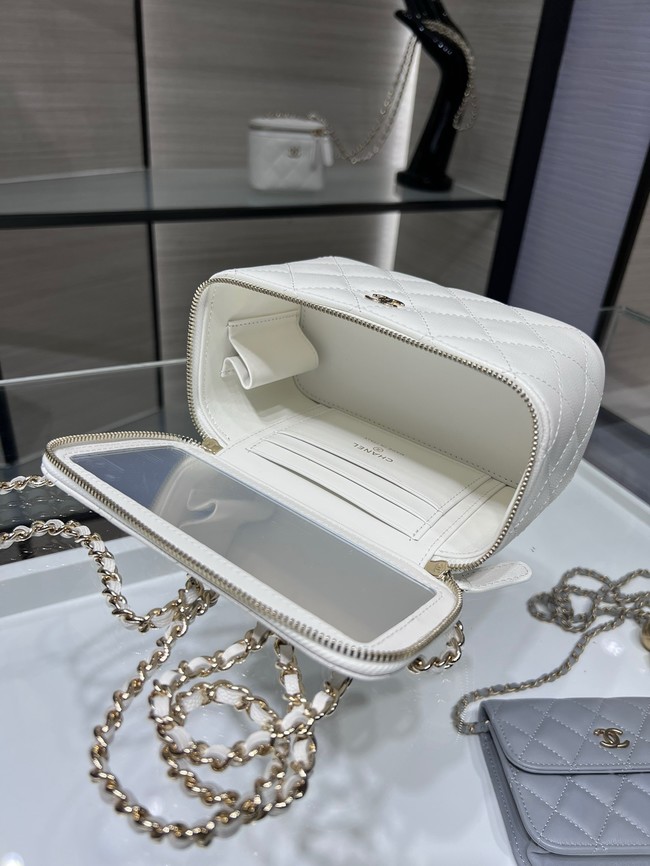 CHANEL Classic Small Vanity with Chain AP1341 white