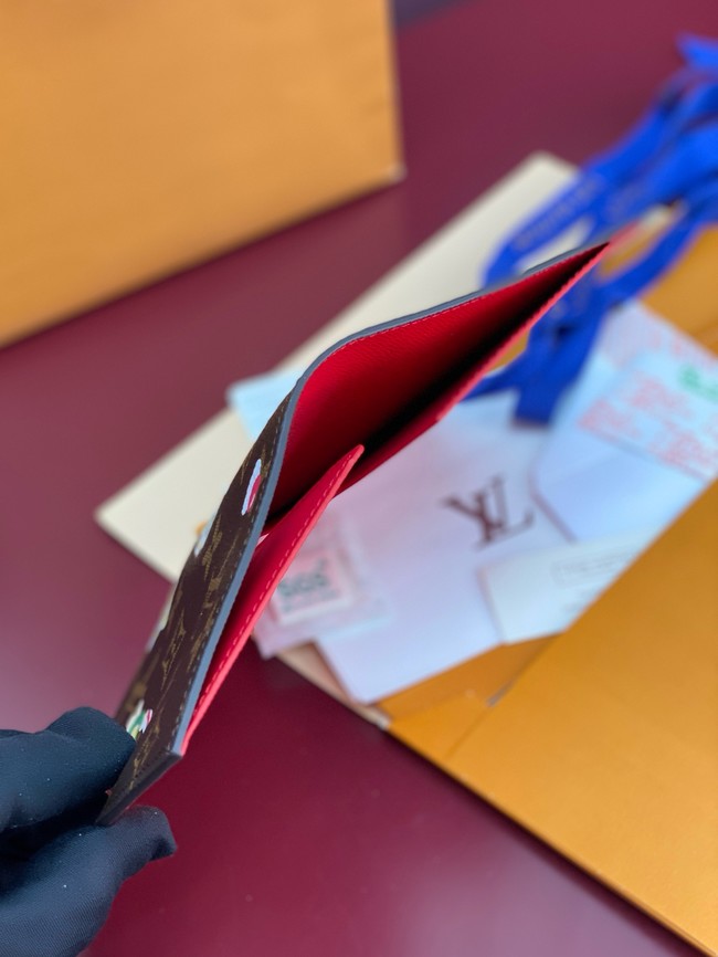 Louis Vuitton Passport Cover M14877 brown&red