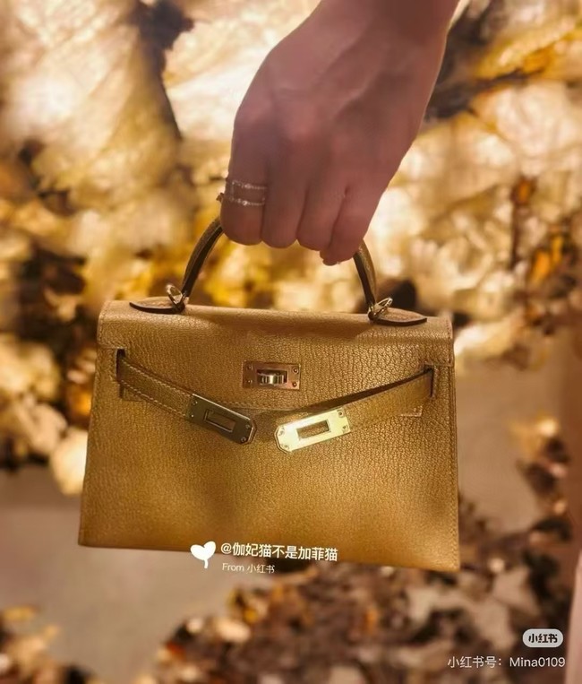 Hermes Kelly 19cm Shoulder Bags Original Swift Leather KL19 gold
