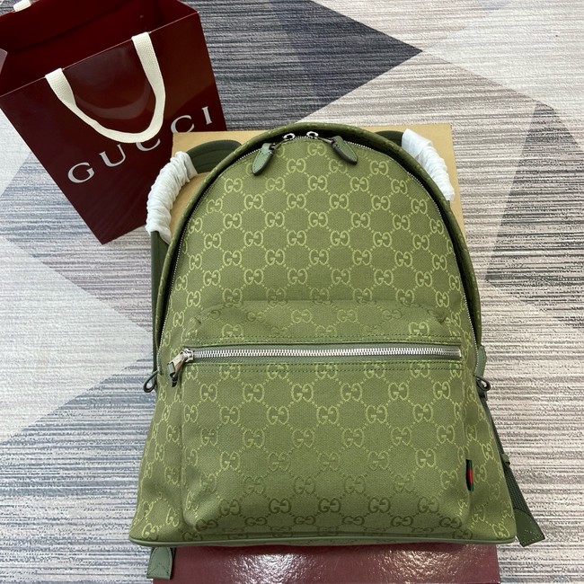 GUCCI GG canvas medium backpack 834464 Forest green