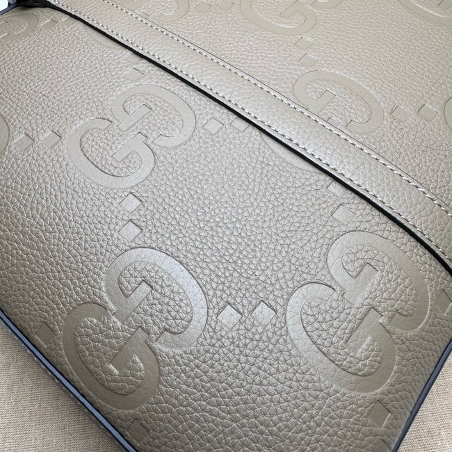 Gucci Jumbo GG Leather Briefcase 658573  gray