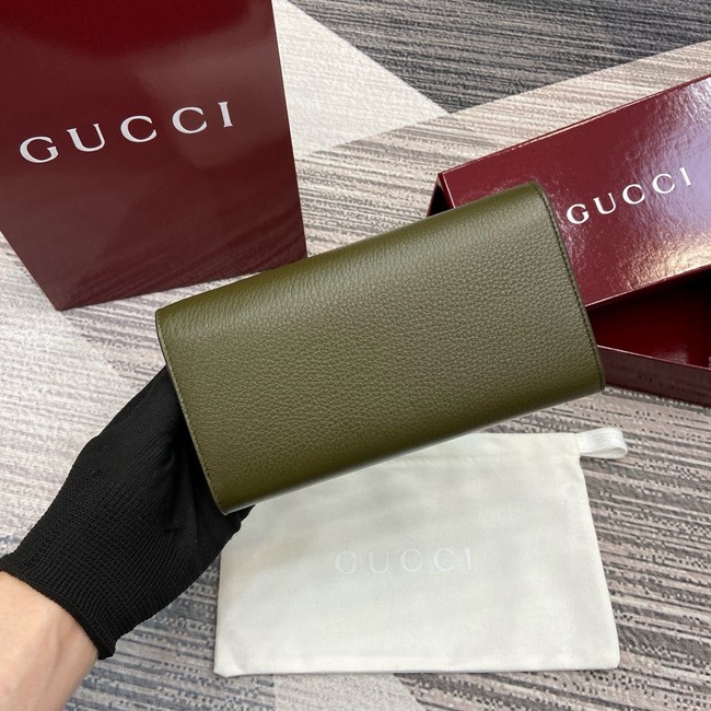 Gucci Softbit continental wallet 828147 dark green