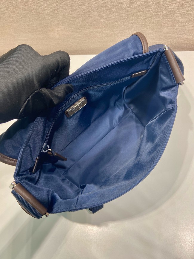 Prada Medium Re-Nylon and suede shoulder bag 2VD066 blue