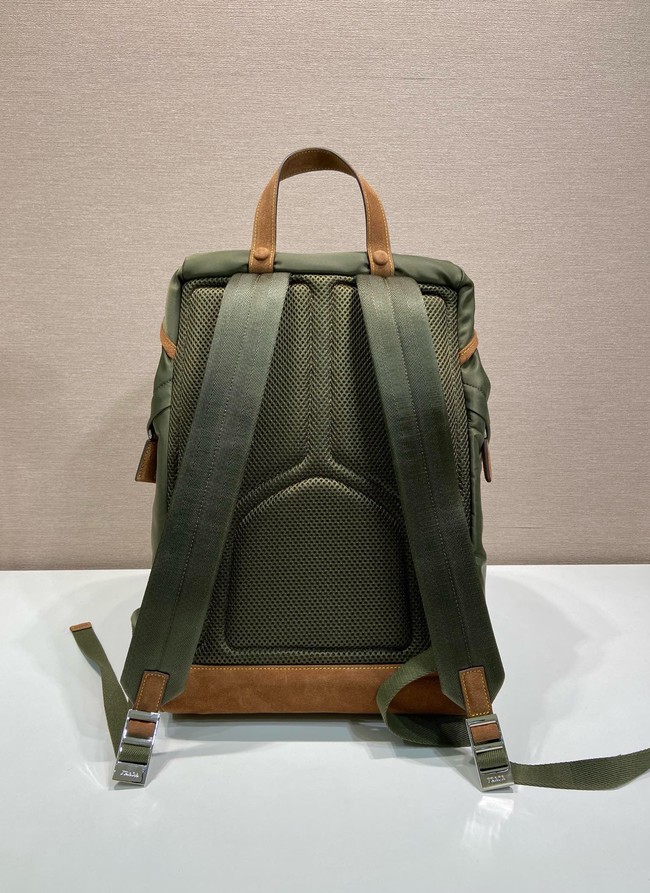 Prada Re-Nylon and Saffiano leather backpack 2VZ135 Musk Green 