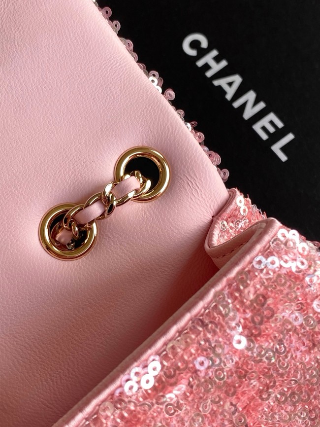 Chanel Fringed Sequins Flap Bag AS4561 pink