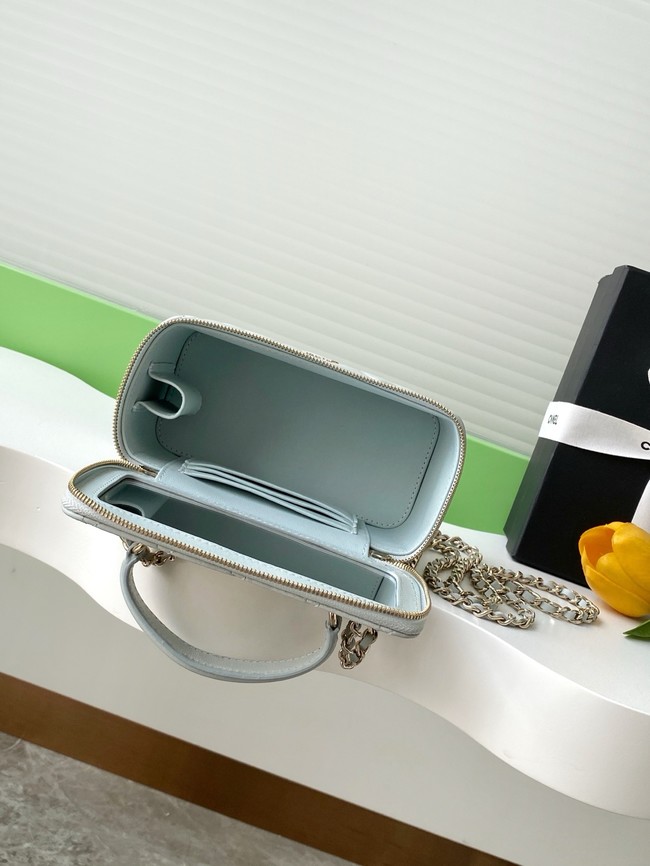 Chanel MINI FLAP BAG CLUTCH WITH CHAIN Gold-Tone Metal AP4325 gray