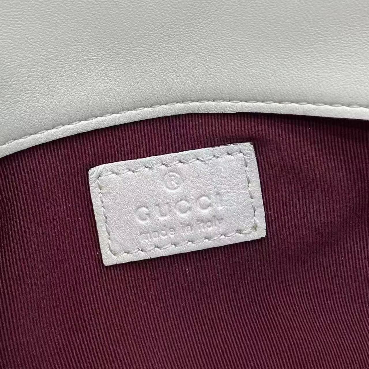 GUCCI GG MARMONT MINI SHOULDER BAG 841290 White&Light Gold-Tone GUCCI GG MARMONT MINI SHOULDER BAG 841290 White&Light Gold-Tone