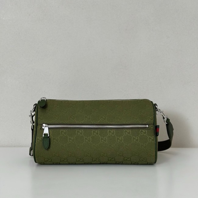 Gucci GG canvas small cylinder bag 834455 green