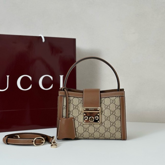 Gucci Padlock small top handle bag 841653 brown