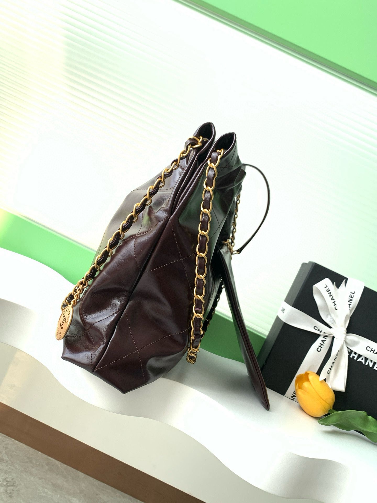 CHANEL 22 MINI HANDBAG AS3260 Dark Brown CHANEL 22 MINI HANDBAG AS3260 Dark Brown