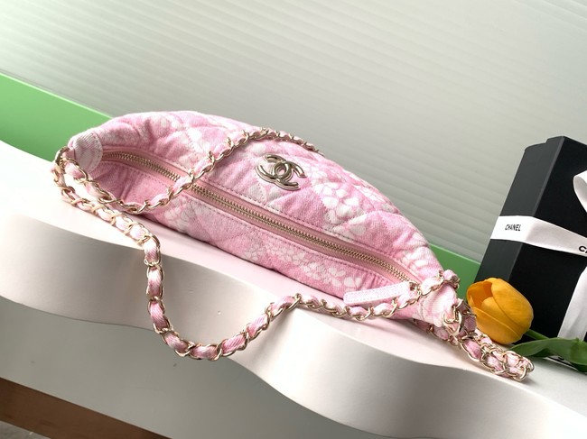 Chanel Large Hobo Bag AS5431 Light Pink & White