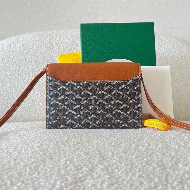 Goyard Calfskin Leather Shoulder Bag 55698 brown