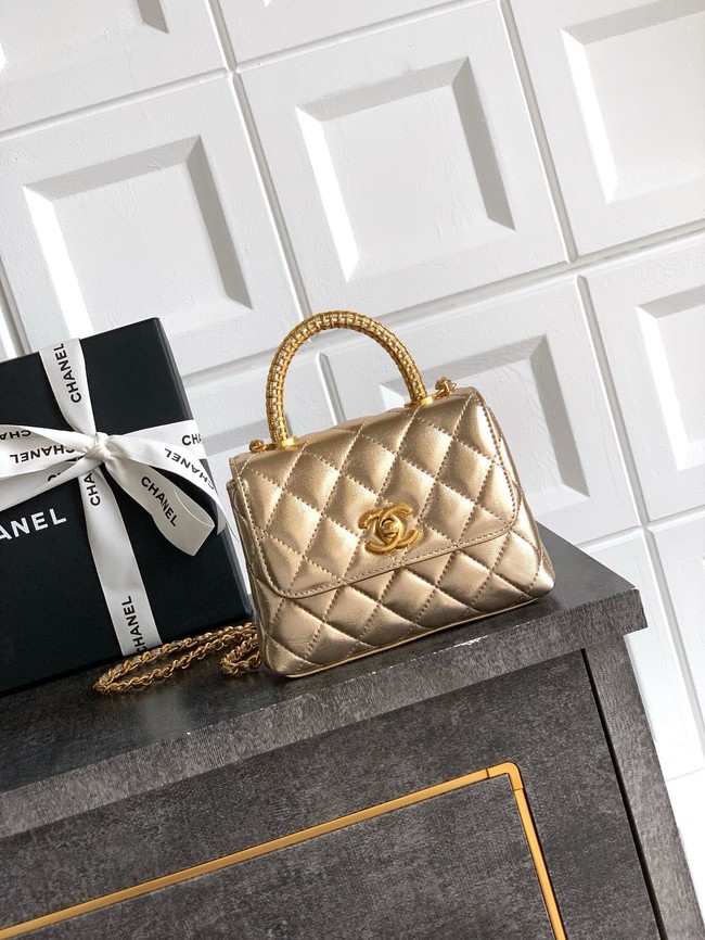 Chanel MINI FLAP BAG WITH TOP HANDLE AS2215-18