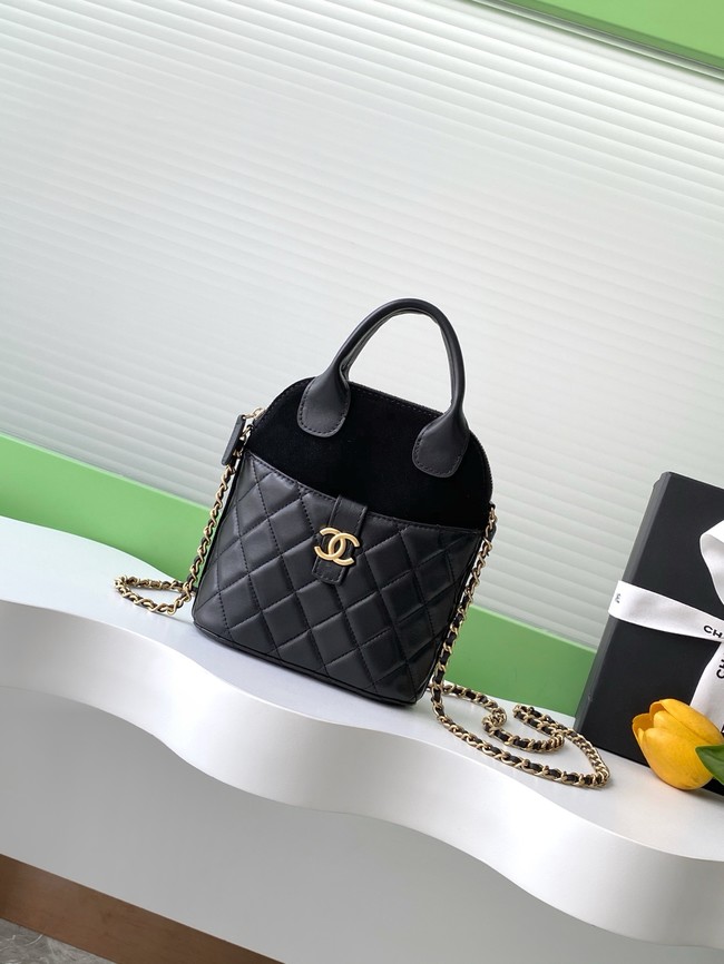 Chanel MINI TOTE BAG Suede Calfskin AS4742 black
