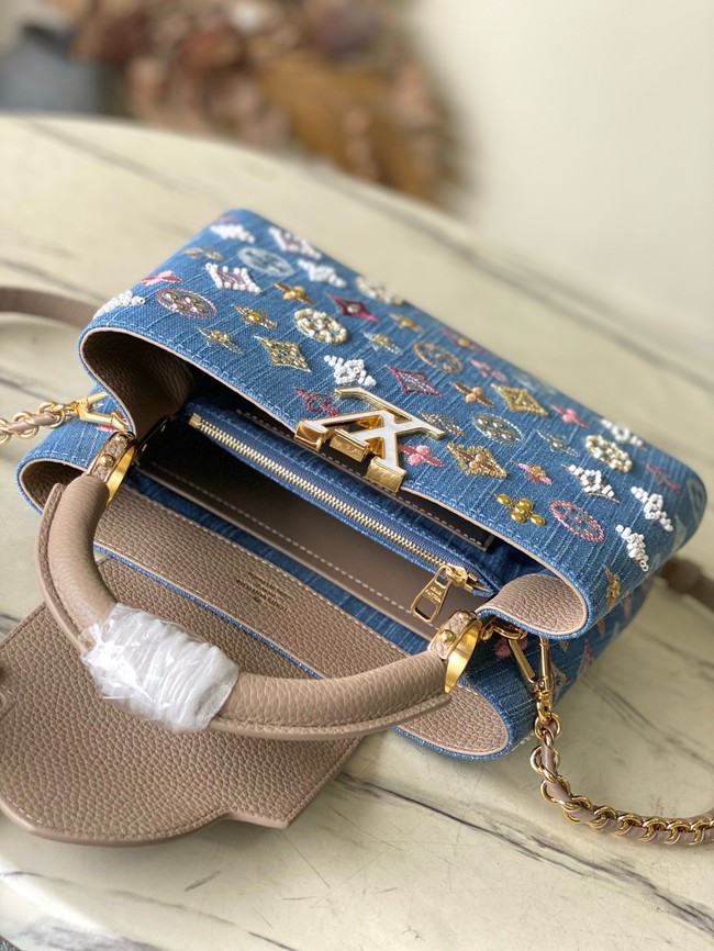 Louis Vuitton Capucines BB M12947 gray&Denim Blue