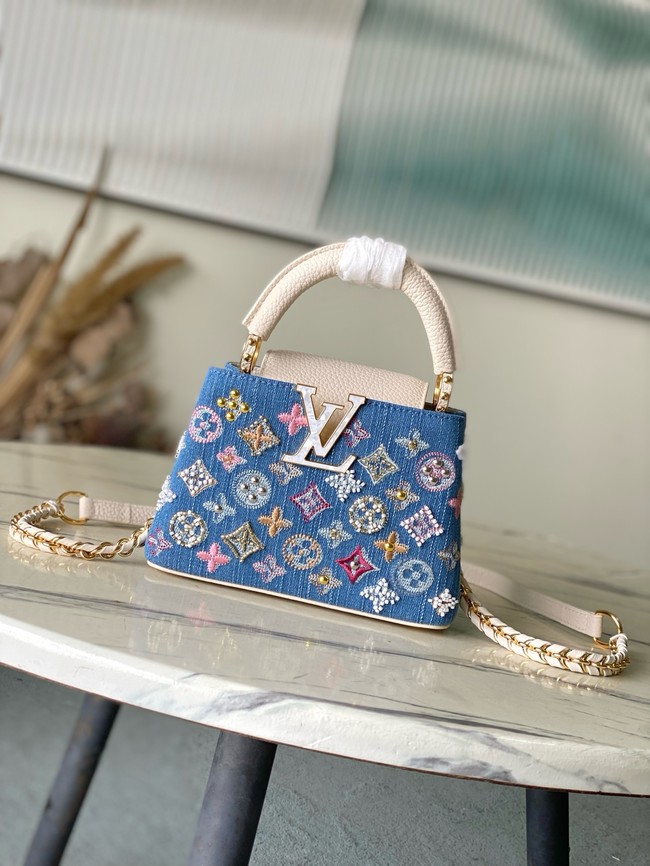 Louis Vuitton Capucines Mini M12938 white&Denim Blue