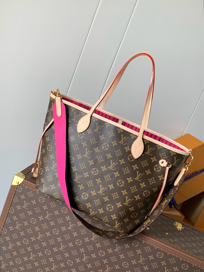 Louis Vuitton Neverfull Bandouliere Inside Out MM M12257 Monogram&Rose Pondichery